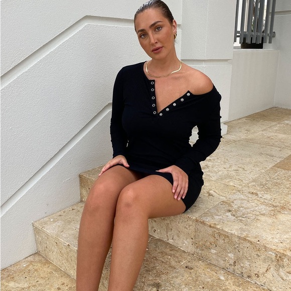 NWT Princess Polly Rogue Black Mini Long Sleeve Dress - Picture 2 of 4